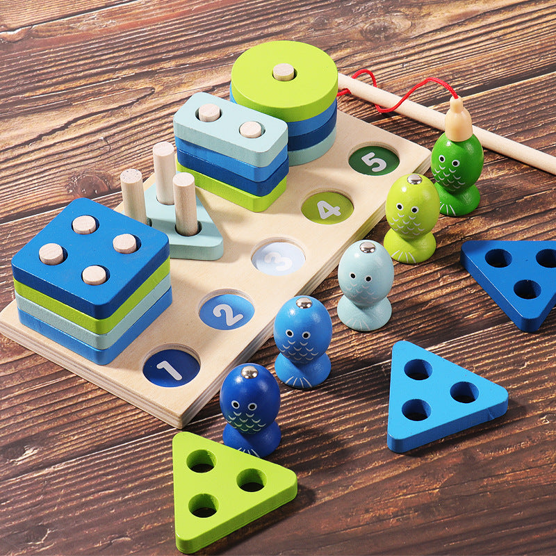 Wooden Magnetic Montessori Toys Shape Sorting Educational Toy 5