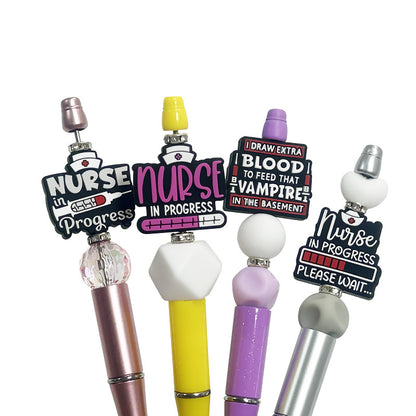 Silicone Focal Beads Nurse Series With Nurse Hat and Syringe Details 4