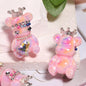 5pcs 22x38mm Crown Bear Acrylic Beads Rhinestone Embellished 7