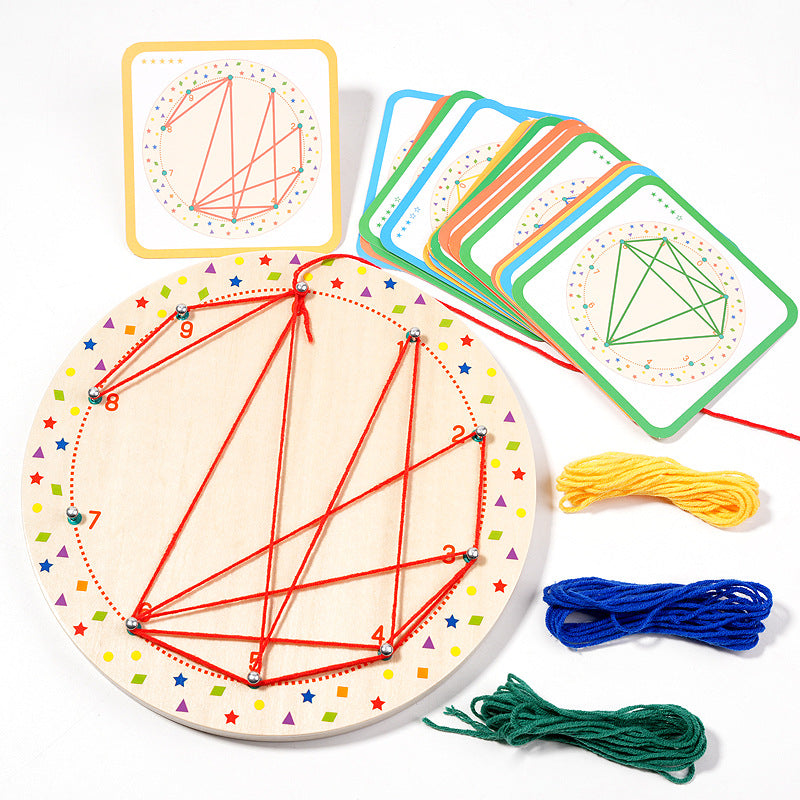 Wooden Montessori Toys Geometric Nail Plate Fine Motor Skills