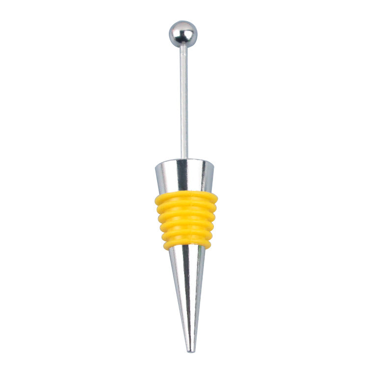Beadable Wine Stopper Aluminum Alloy DIY Craft Supplies 12cm 4