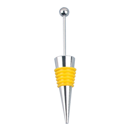 Beadable Wine Stopper Aluminum Alloy DIY Craft Supplies 12cm 4