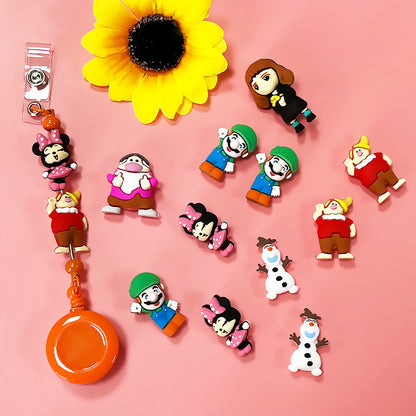20Pcs Silicone 3D Focal Beads Mini Dwarfs with Pointed Hats 3