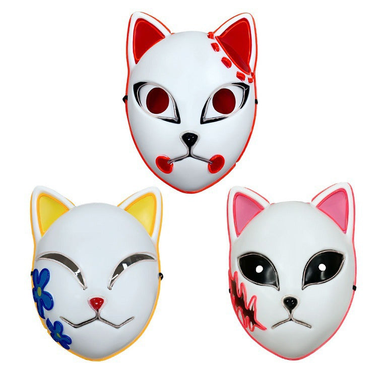 Halloween Glowing Fox Mask Party Costume Accessory
