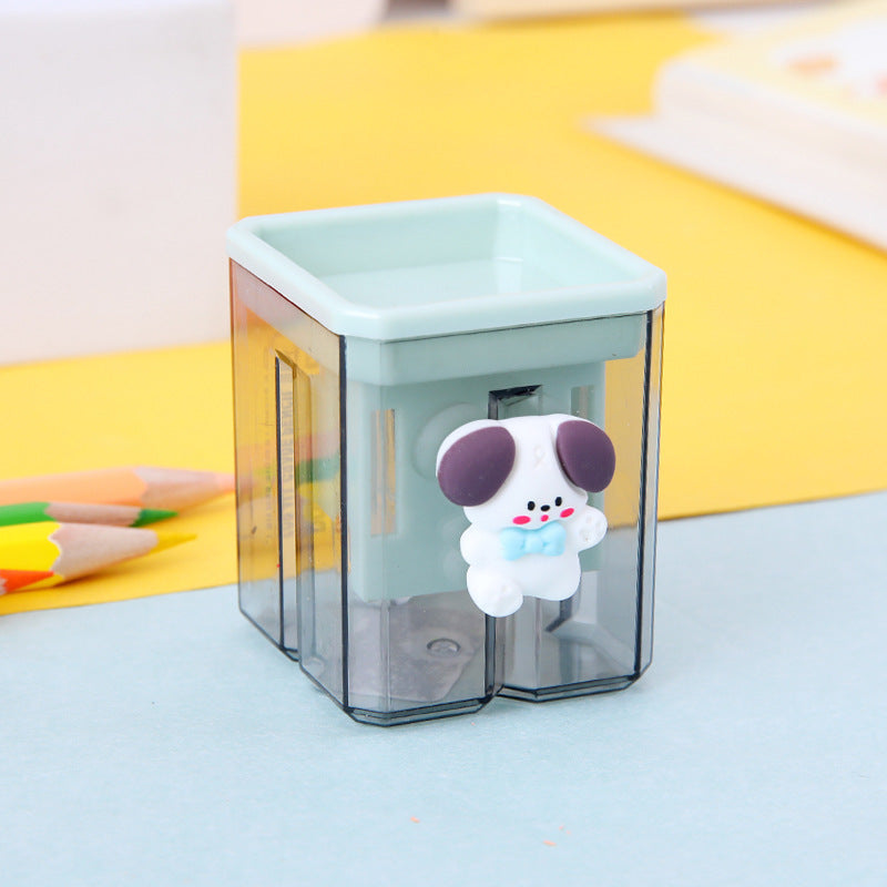 Cartoon Double Hole Manual Pencil Sharpener Plastic 4.8x4x4cm 7