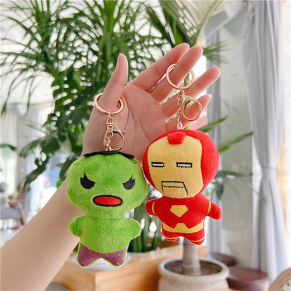Superhero Character Plush Toy Keychain 12cm Cute Cartoon Doll 2
