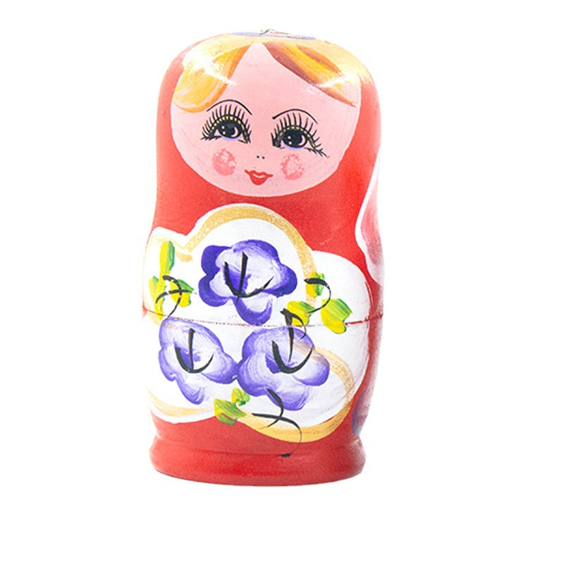 Wooden Russian Nesting Dolls Montessori Toy Set of 5 3