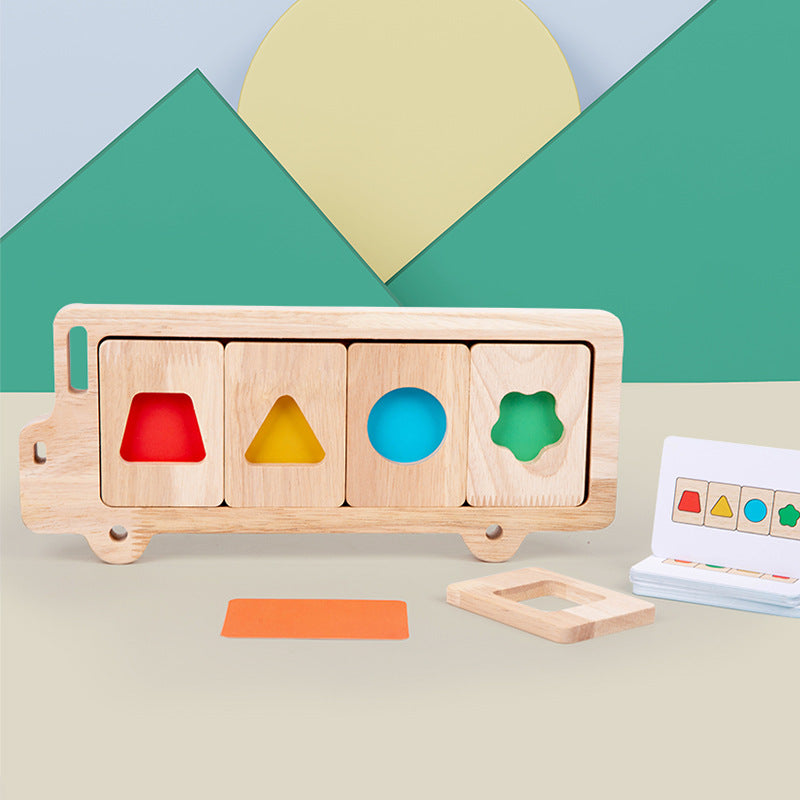 Wooden Geometric Montessori Toys Shape Sorter for Toddlers 3