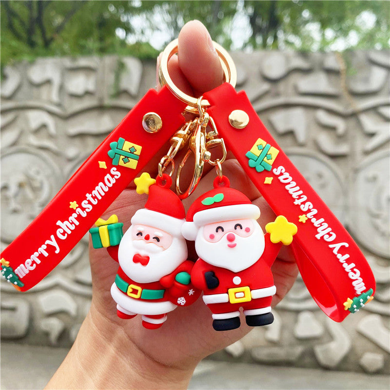 Cartoon Snowman PVC Keychain Christmas Holiday Charm 2