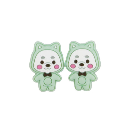 Silicone Focal Beads Colorful Little Bear Front Facing 8