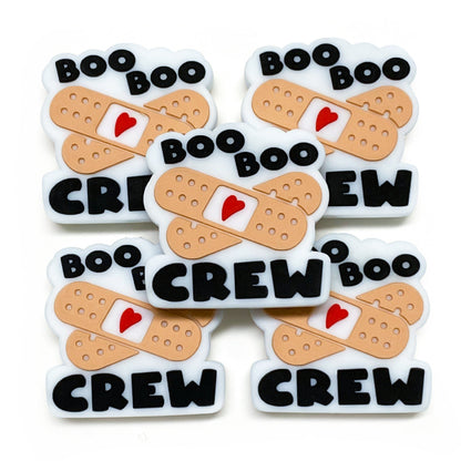 20Pcs Silicone Focal Beads Cartoon Band Aid with Heart Detail 4