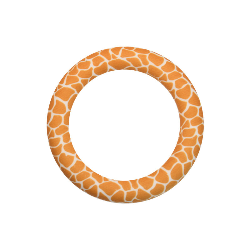 65mm Printed Silicone Beads Rings Multi Color Design 29