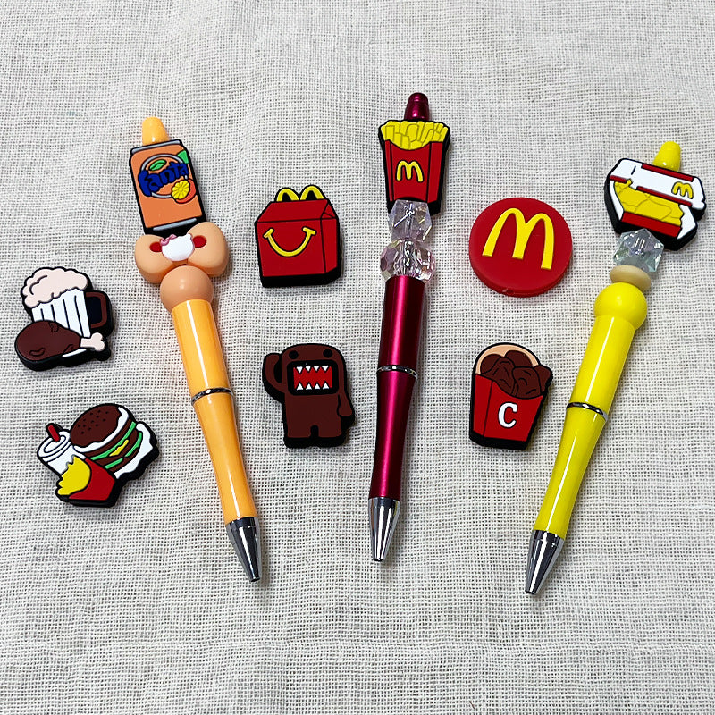 Silicone Focal Beads Burger French Fries Snack Food Shapes 4