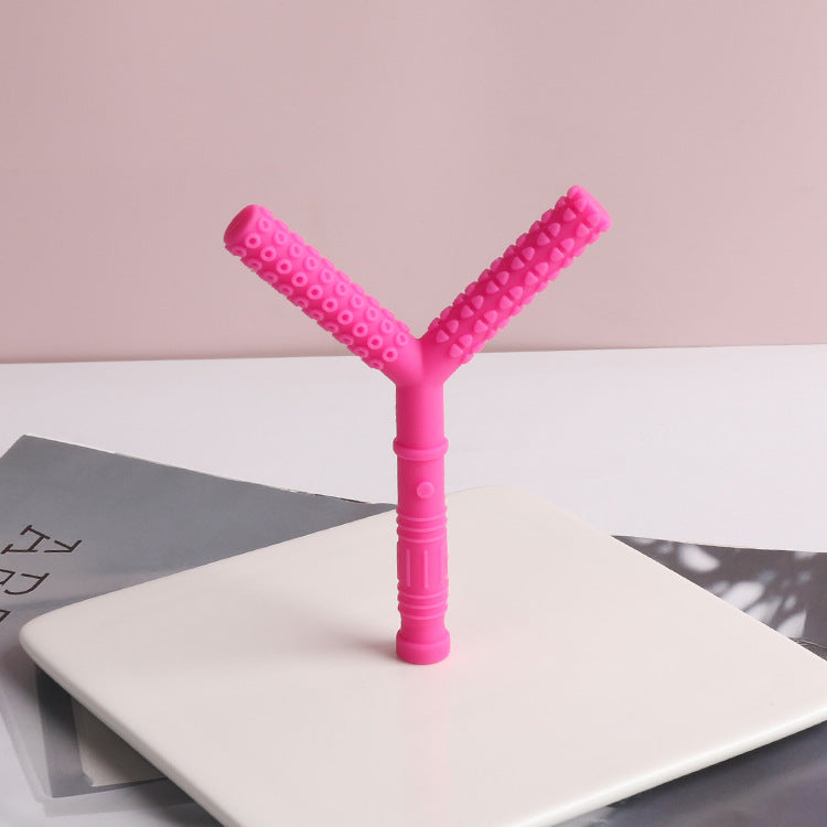 Orthodontic Y Shaped Silicone Teether Toy for Babies 12