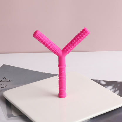 Orthodontic Y Shaped Silicone Teether Toy for Babies 12