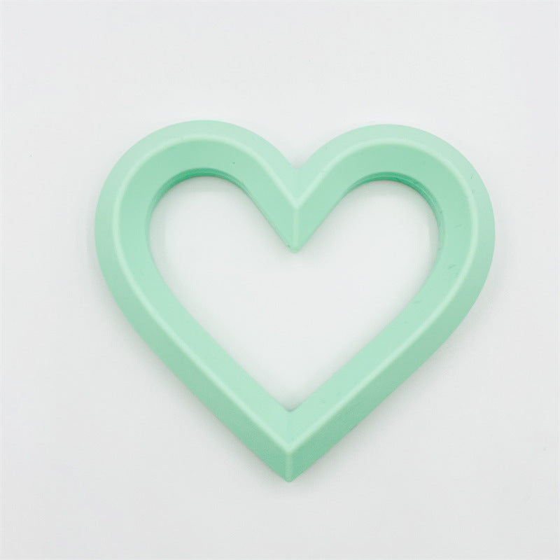 3Pcs 80mm Heart Silicone Beads Solid Color 11