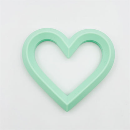 3Pcs 80mm Heart Silicone Beads Solid Color 11