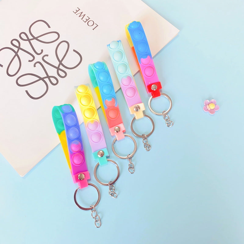 PVC Soft Rubber Bubble Wristband Keychain Novelty Toy 3
