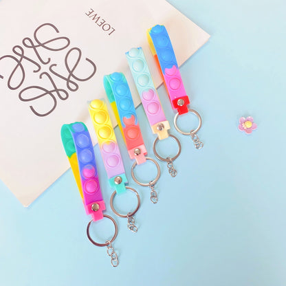 PVC Soft Rubber Bubble Wristband Keychain Novelty Toy 3