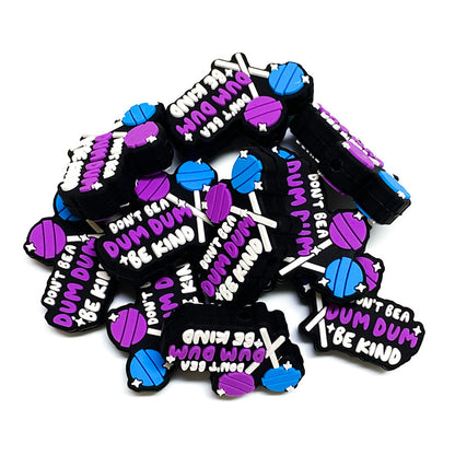 20Pcs Silicone Focal Beads Cartoon Simulation Lollipop With Text Design 4