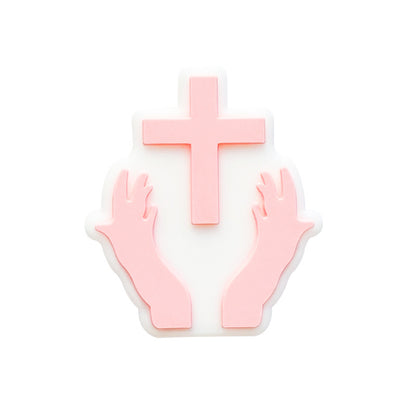 20pcs Silicone Focal Beads Pacifier Chain Hands Holding Cross 11