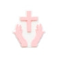 20pcs Silicone Focal Beads Pacifier Chain Hands Holding Cross 11
