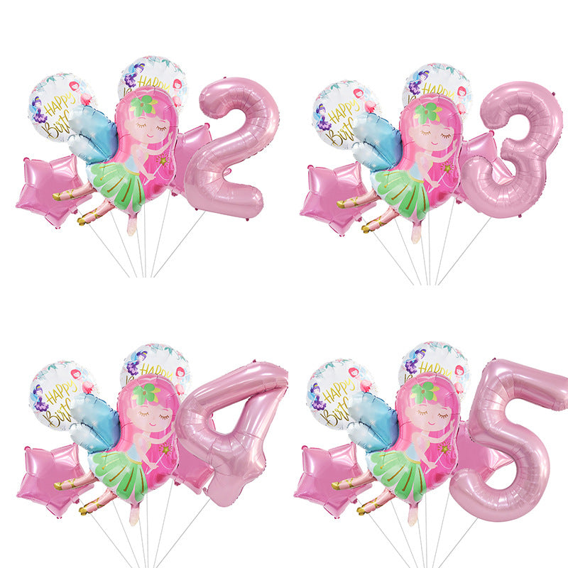 Elf Fairy Princess Foil Balloon Set Birthday Party Decoration