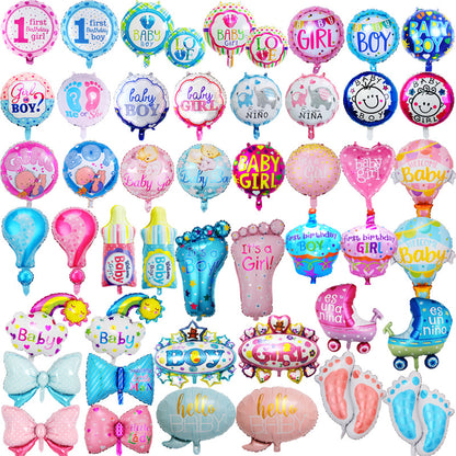 Gender Reveal Foil Balloon Set Baby Shower Party Decoration 50pcs