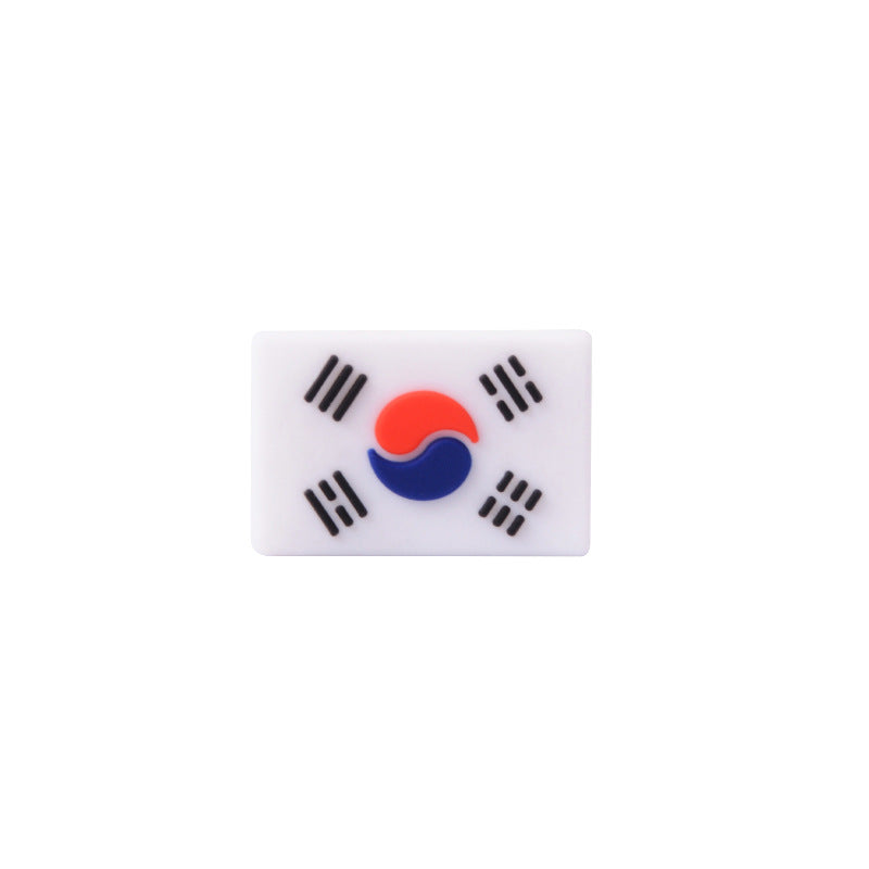 20pcs Silicone Focal Beads Flag Rectangular Shape 9
