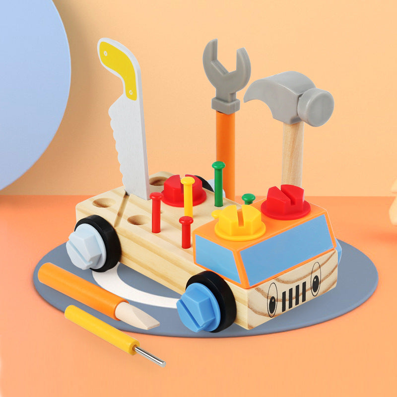 Wooden Nut Tool Cart Montessori Toys for Toddlers 19.5cm 6
