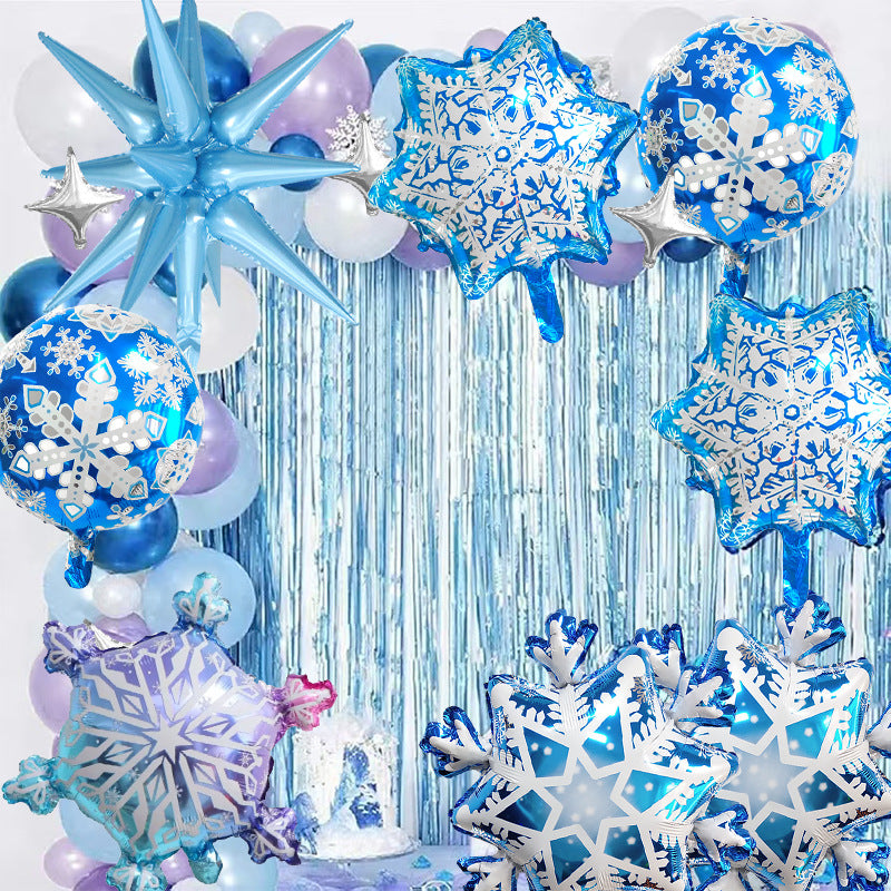 Snowflake Foil Balloon Set Frozen Festival Party Decoration 5