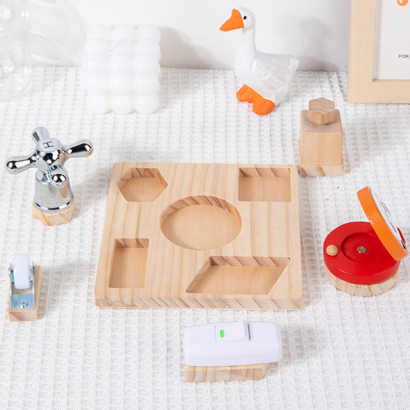 Wooden Shape Pairing Montessori Toys Busy Board for Kids 3