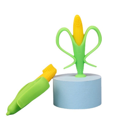 Corn Shape Silicone Teething Toy Baby Teether with Suction Cup 5