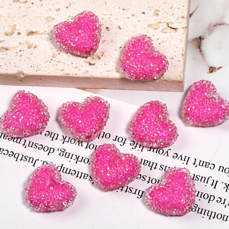 20pcs 20mm Rhinestone Heart Acrylic Beads for Jewelry Making 7