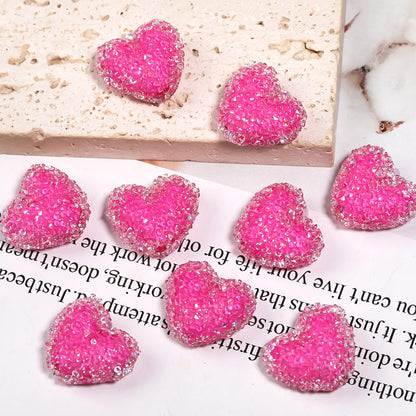 20pcs 20mm Rhinestone Heart Acrylic Beads for Jewelry Making 7
