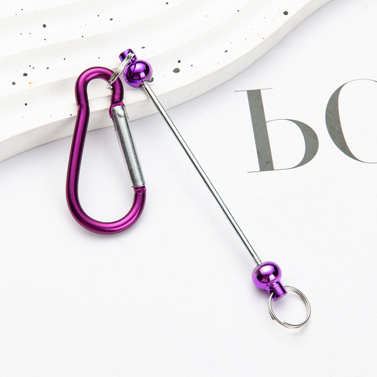 Beadable Carabiner Keychain Metal DIY Craft Supplies 5.4g 13