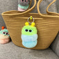 Caterpillar Pom Pom Plush Keychain Cute Furry Charm Accessory 10