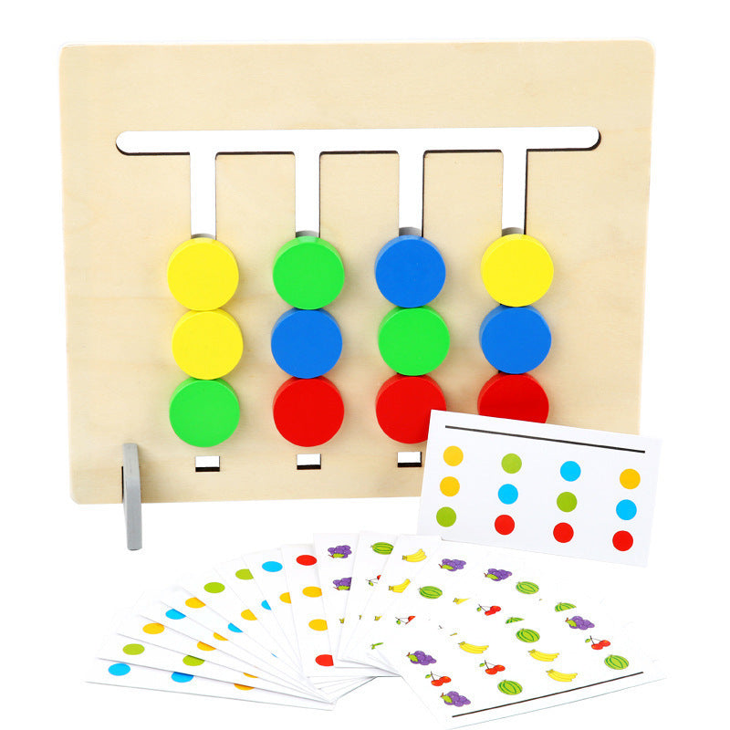 Wooden Montessori Toys Double-Sided Fruit Animal Matching Board 5