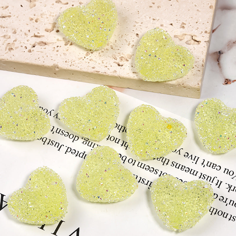20pcs 20mm Rhinestone Heart Acrylic Beads for Jewelry Making 16