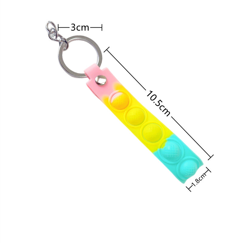 PVC Soft Rubber Bubble Wristband Keychain Novelty Toy 5