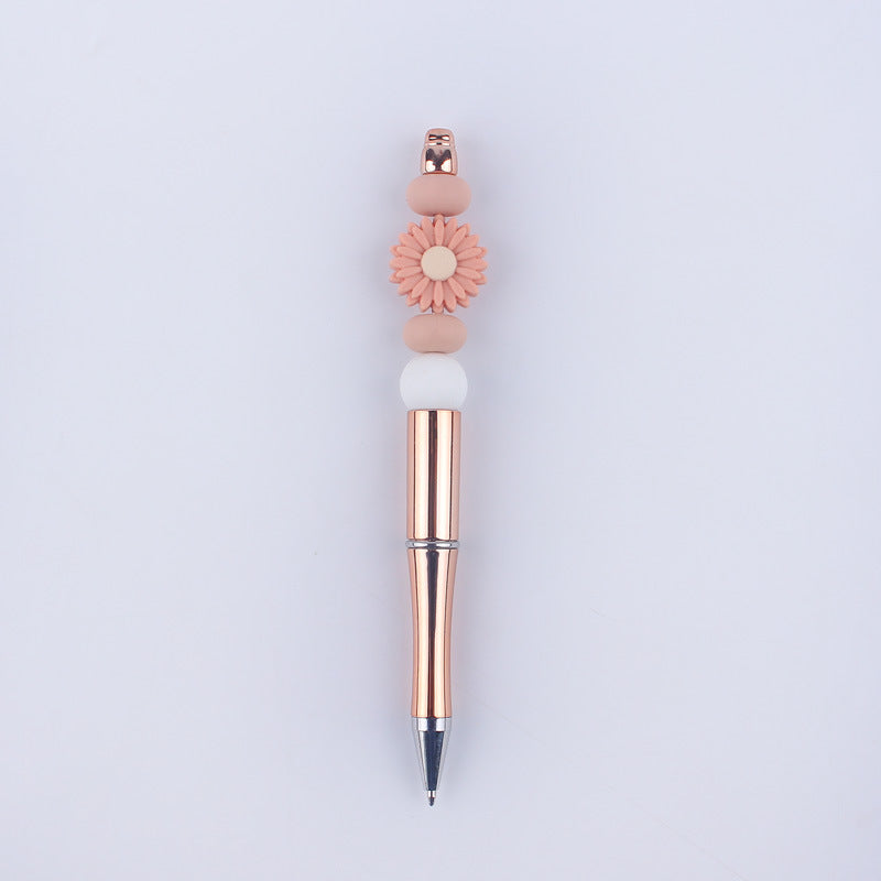 Daisy Flower Silicone Beaded Pens Colorful Handmade Gift 9