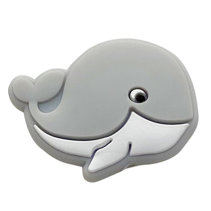 20pcs Silicone Focal Beads Whale Side Profile Design 7