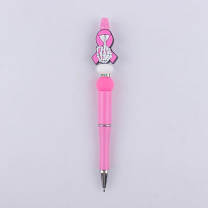 Pink Heart Silicone Beaded Pens Handmade Novelty Office School Gift 18