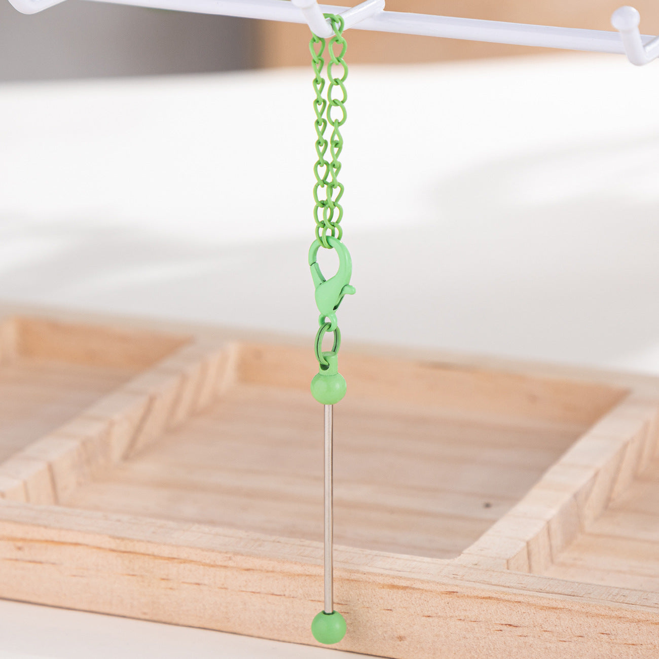 Mini Beadable Keychain Metal DIY Creative Personality Bag Pendant 19