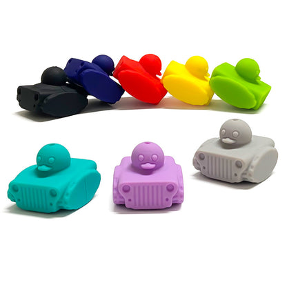 20Pcs Silicone 3D Focal Beads Tank Duck Front Facing Design 4