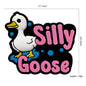 20Pcs Silicone Focal Beads Silly Goose Text with Standing Bird 3