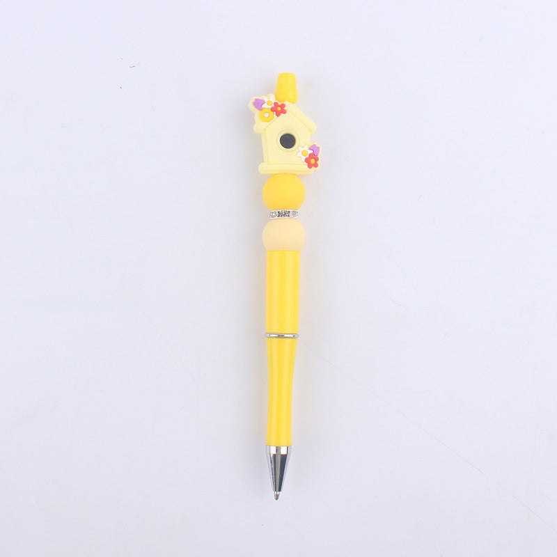 Flower Vase Room Silicone Beaded Pens Colorful Handmade Office Pen 17