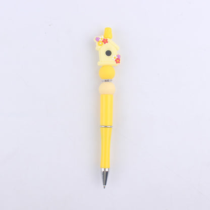 Flower Vase Room Silicone Beaded Pens Colorful Handmade Office Pen 17
