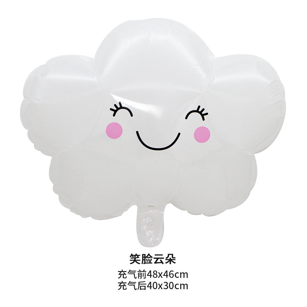 Cloud Sunflower Rainbow Smiling Face Foil Balloons Party Decoration 50pcs 4