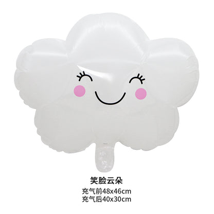 Cloud Sunflower Rainbow Smiling Face Foil Balloons Party Decoration 50pcs 4